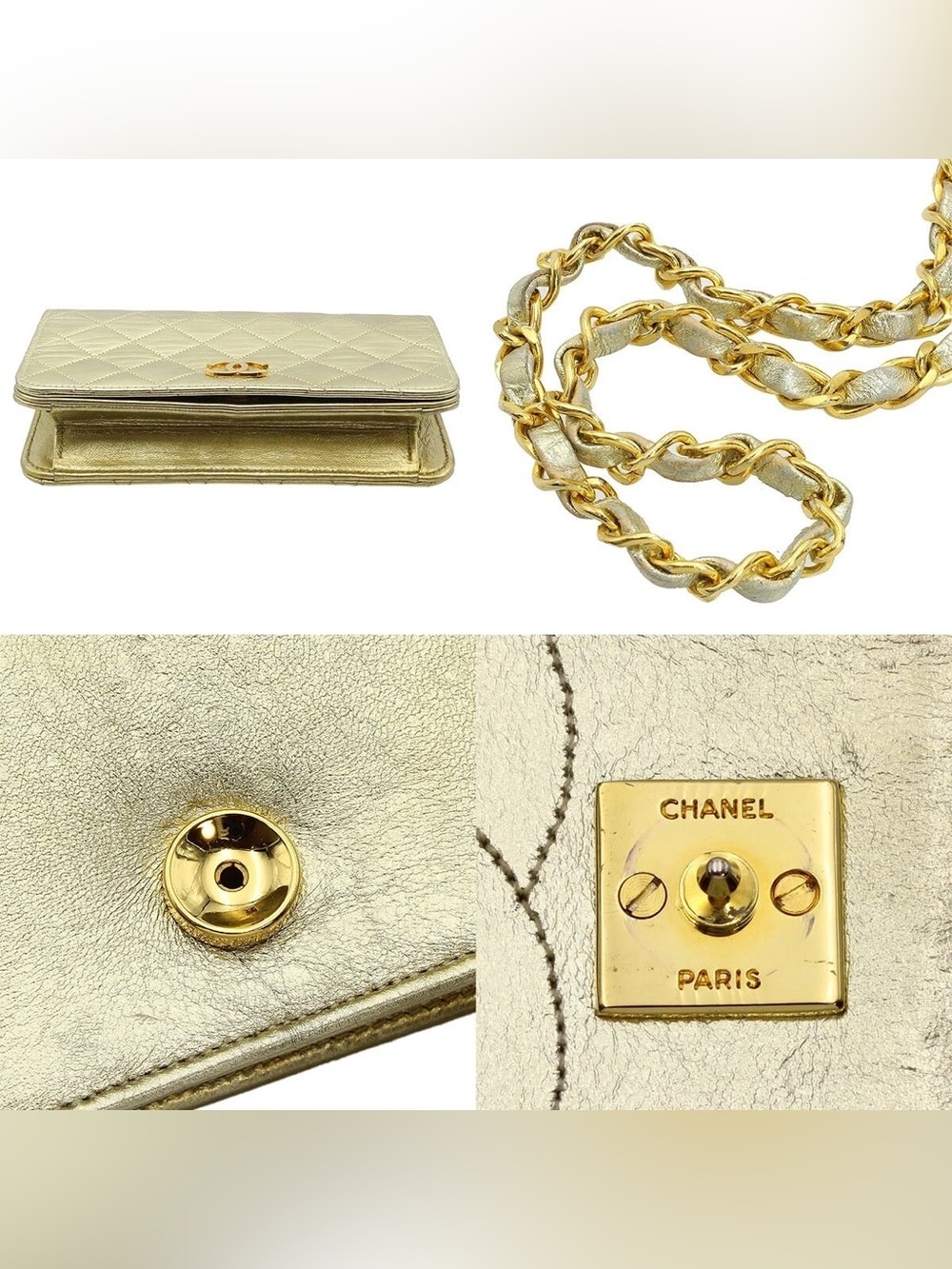 Authentic CHANEL vintage classic single flap 24k gold hardware - Picture 8 of 14